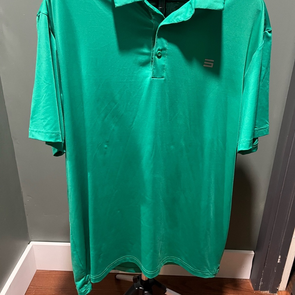 Three Sixty Six Men’s Green Performance  Golf Polo Shirt Size 2XL